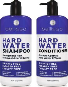 Hard Water Shampoo and Conditioner Set Sulfate Free Hair Care Products for Women and Men Moisturizing Treatment with Chelating Properties for a D