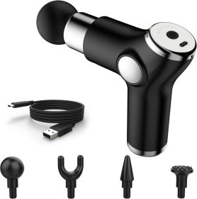 Mini Handheld Massage Gun - Small Portable Electric Percussion Muscle Massager Gun - Compact Deep Tissue Fascia Travel Massager (Color: Black)