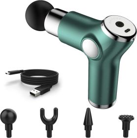 Mini Handheld Massage Gun - Small Portable Electric Percussion Muscle Massager Gun - Compact Deep Tissue Fascia Travel Massager (Color: Green)