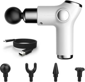 Mini Handheld Massage Gun - Small Portable Electric Percussion Muscle Massager Gun - Compact Deep Tissue Fascia Travel Massager (Color: White)